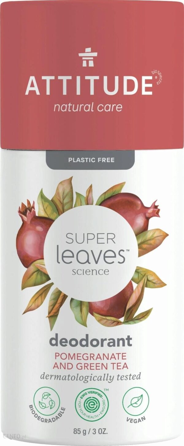 Attitude Super Leaves Deodorant Pomegranate & Green Tea 85g