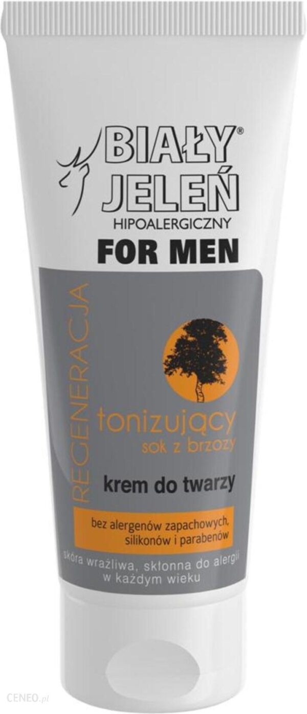 Biały Jeleń For Men Hipoalergiczny Krem Do Twarzy Tonizujący Z Sokiem Z Brzozy 75Ml