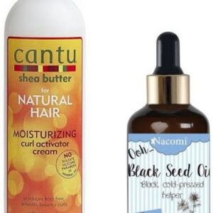 Cantu Moisturizing Curl Activator Cream Aktywator skrętu 355ml + Nacomi Olej z czarnuszki 50ml MD22