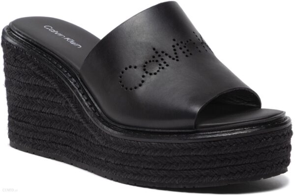 Espadryle CALVIN KLEIN - Wedge Mule 50 Perf HW0HW00820 Ck Black BAX