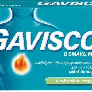 Gaviscon lek na zgagę refluks tabletki 16 szt smak miętowy