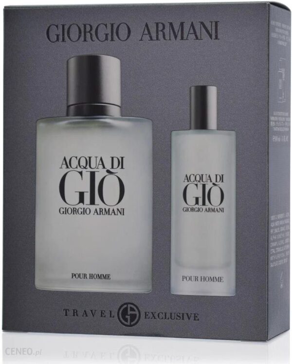 Giorgio Armani Acqua Di Gio Pour Homme Zestaw Woda Toaletowa Spray 100Ml + Miniatura Wody Toaletowej 15Ml