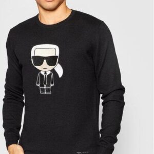 KARL LAGERFELD Sweter Knit Crewneck 655042 512305 Czarny Regular Fit