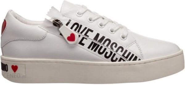 LOVE MOSCHINO damskie skórzane sneakersy WHITE 2021