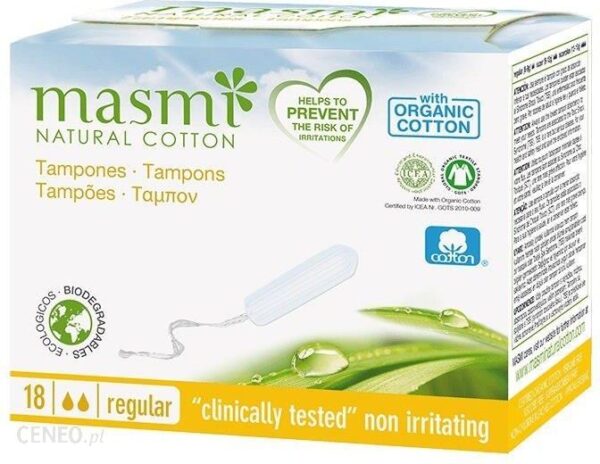 Masmi Tampony Bez Aplikatora Organiczne Bawełniane Regular 22 Szt