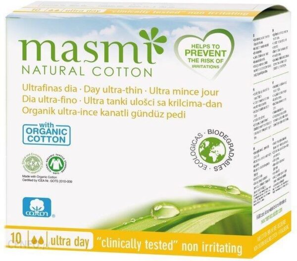 Masmi Ultracienkie Bawełniane Podpaski Na Dzień Ze Skrzydełkami 10szt.