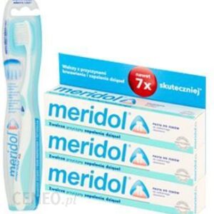 MERIDOL Pasta do zębów 3 x 75 ml + MERIDOL Szczoteczka do zębów miękka 1 szt