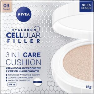 Nivea Hyaluron Cellular Filler make-up w gąbce 3 w 1 odcień 03 Dark 15g