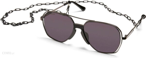 okulary przeciwsłoneczne URBAN CLASSICS - Karphatos With Chain - gunmetal/black - TB4214C