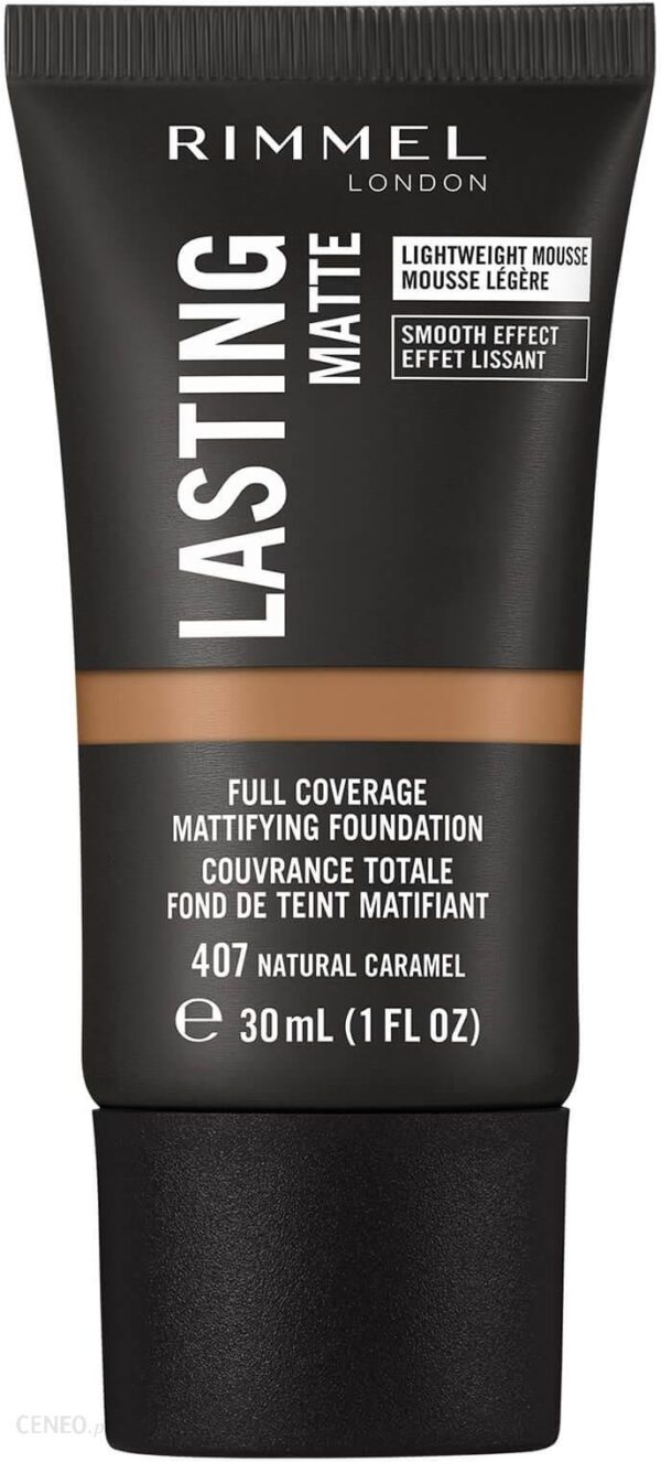 Rimmel London Lasting Matte Podkład 30ml - 407 Natural Caramel