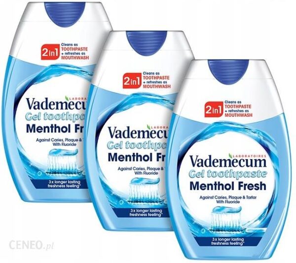 Vademecum 2In1 Pasta Zębów Płyn Mentol Fresh 3X75Ml