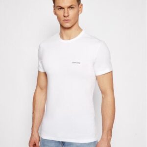 Versace T-Shirt Mc Girocollo AUU04023 Biały Slim Fit